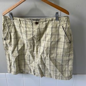 Eddie Bauer Pale Green Cotton Plaid Skirt Sz 16 EUC